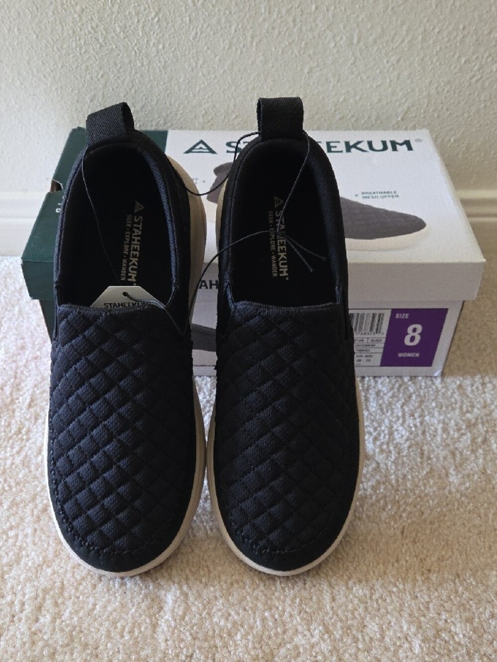 Staheekum Quilted Slip-On Loafers for Women — Black